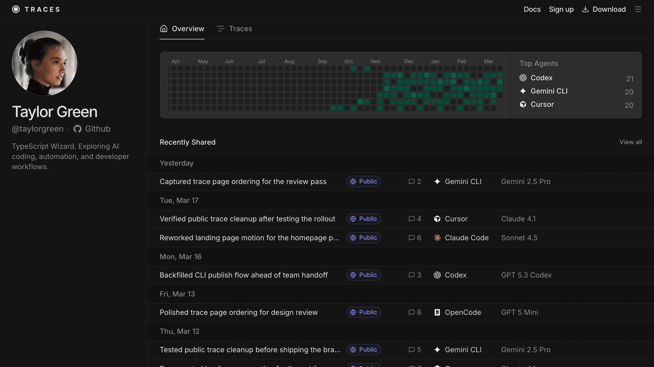 Public profile preview